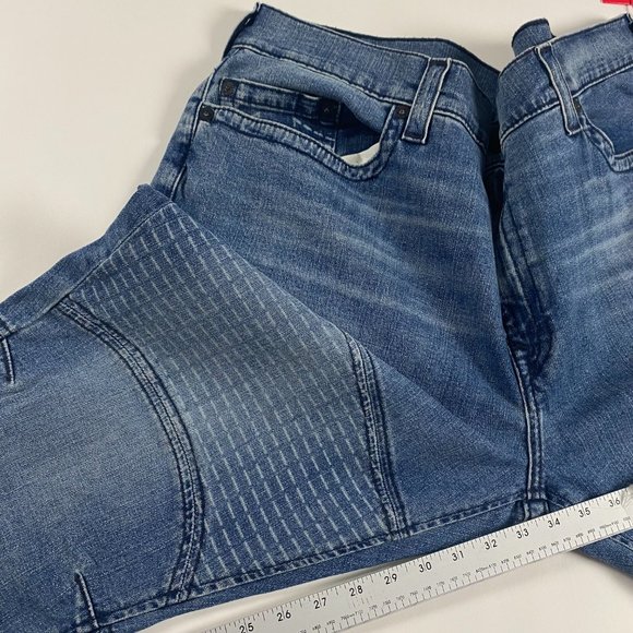 NWT True Religion Rocco Moto No Flap Relaxed Skinny Jeans Mens 44 Trophy Blue - Picture 14 of 15